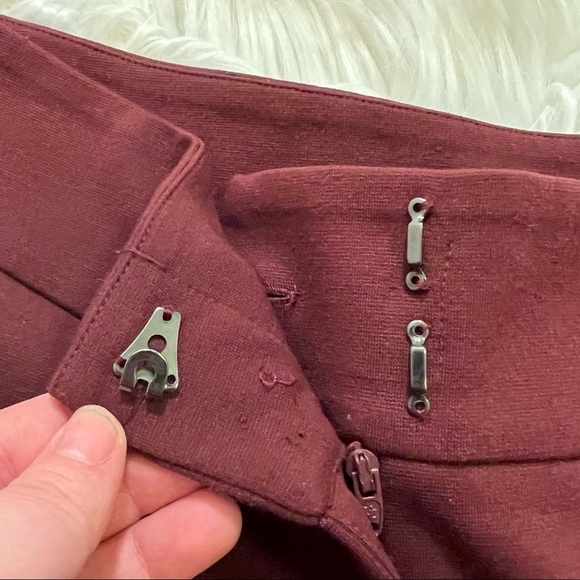 Fuzzi Slim Leg Dress Pants Burgundy Ankle Length - Picture 6 of 9